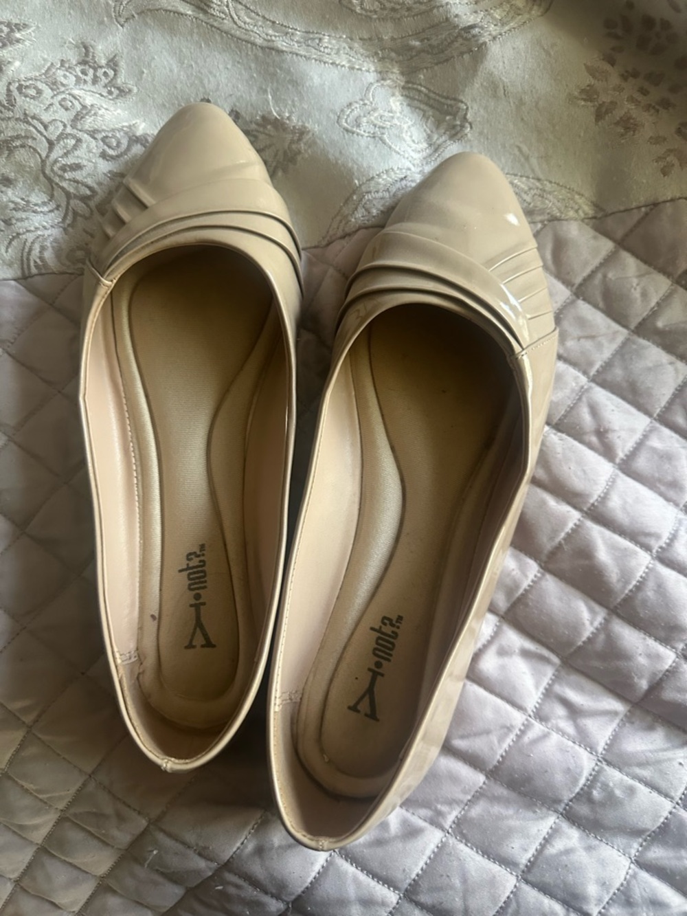 Women's Nude Patent Ballet Flats